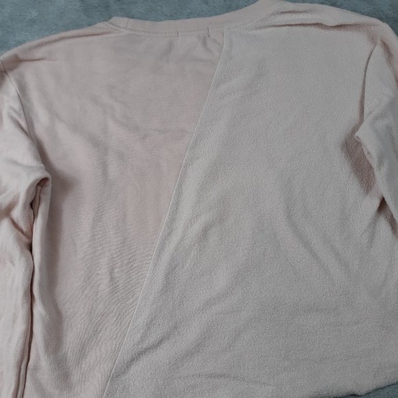 Garage Peachy Pink Cropped Distressed Sweatshirt L - Picture 8 of 8